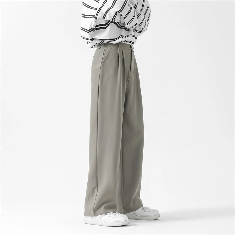 Modern Grey Black Wide Leg Pants