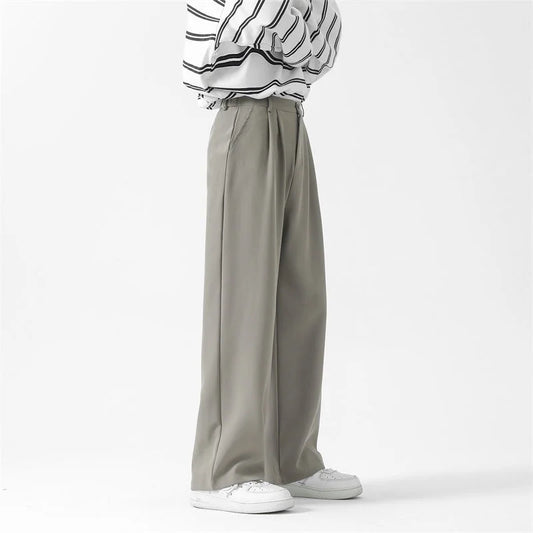 Modern Grey Black Wide Leg Pants