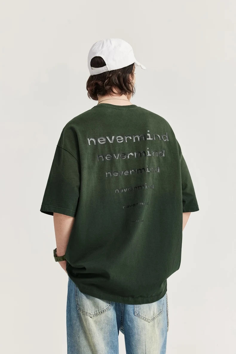 Vintage Washed Oversized Rubber Print T-Shirt