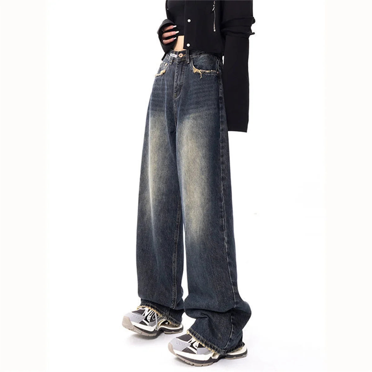 Retro Loose Wide Leg High Jeans