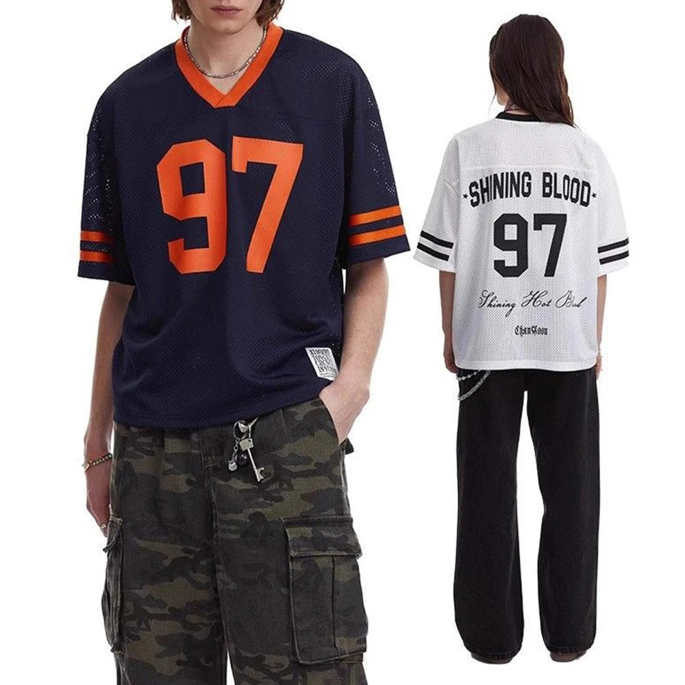 Breathable Retro Mesh Sports  T-Shirt
