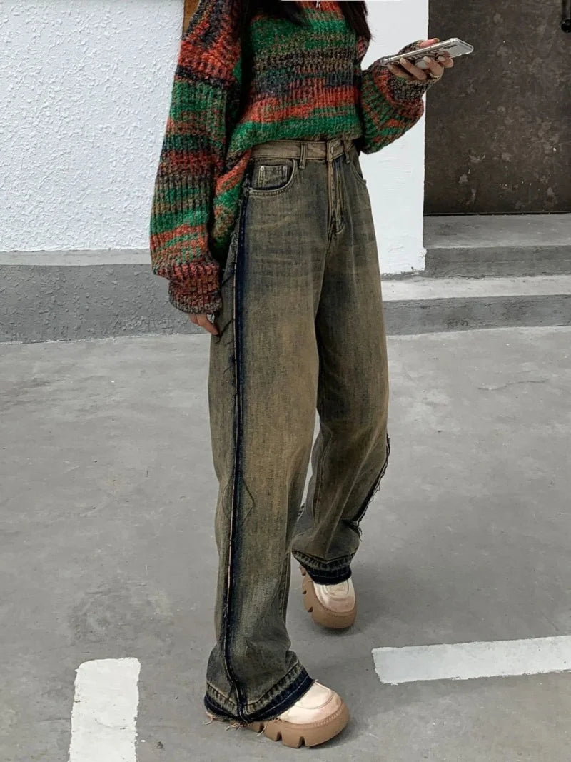Rugged Vintage Straight Leg High Jeans
