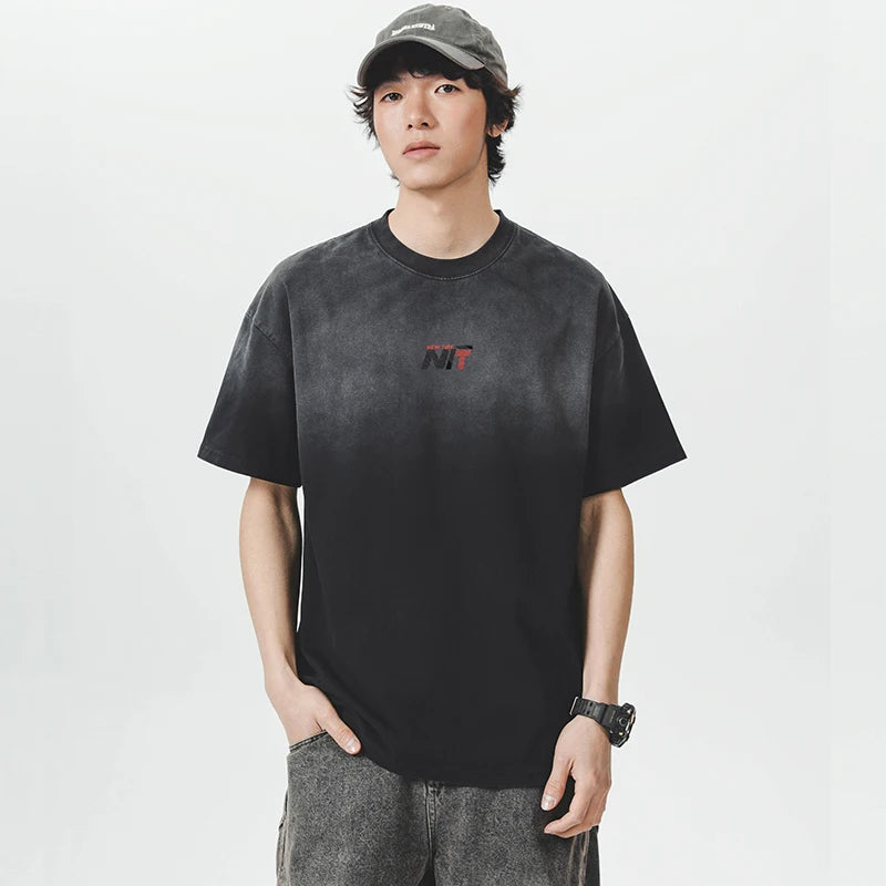 Oversize Gradient Washed Cotton T-Shirt