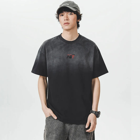 Oversize Gradient Washed Cotton T-Shirt