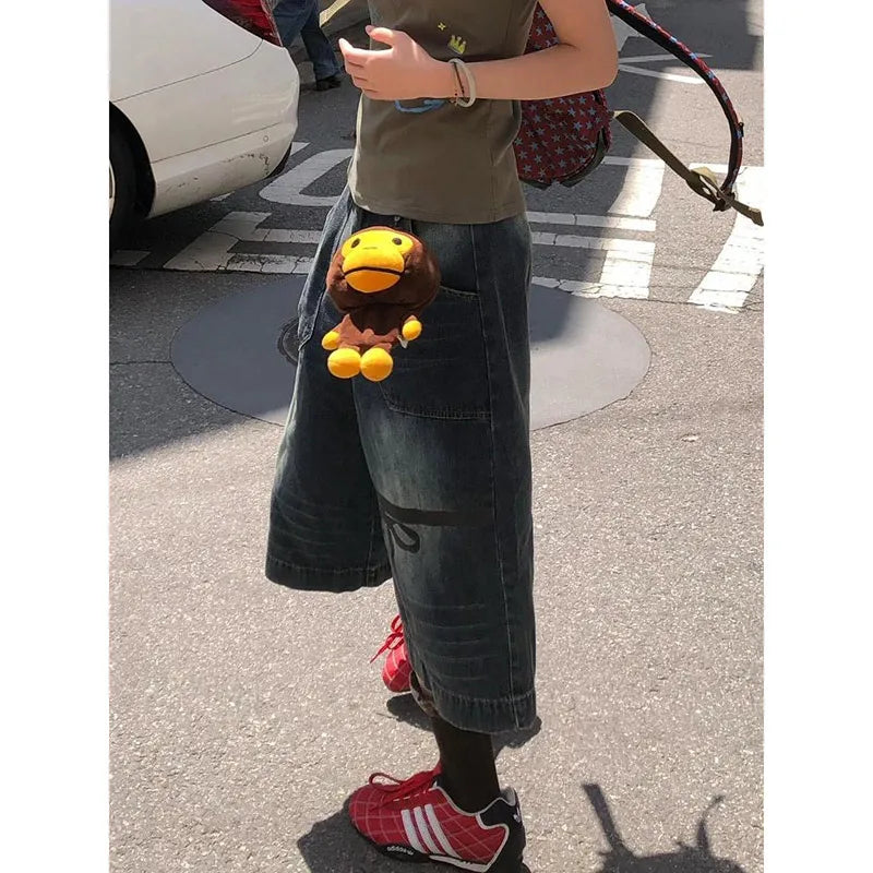 Vintage High Waist Wide Leg Jorts