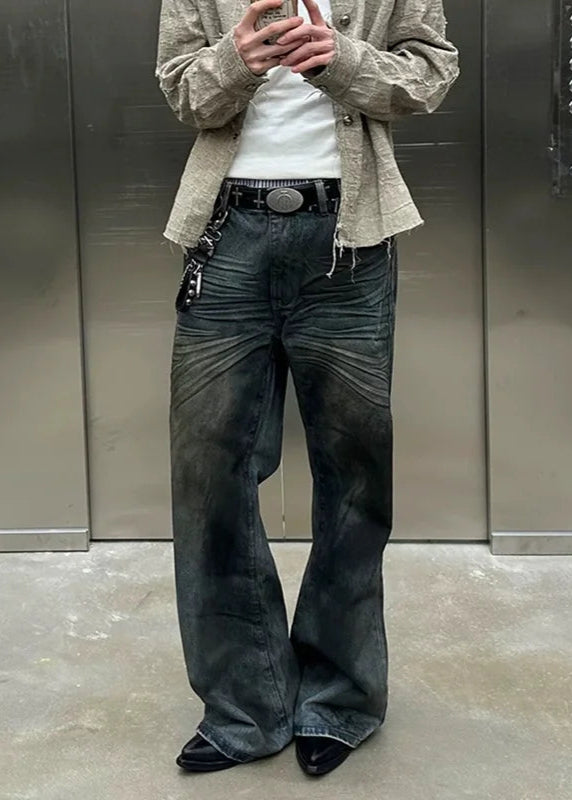 Retro High Waist Straight Leg Jeans