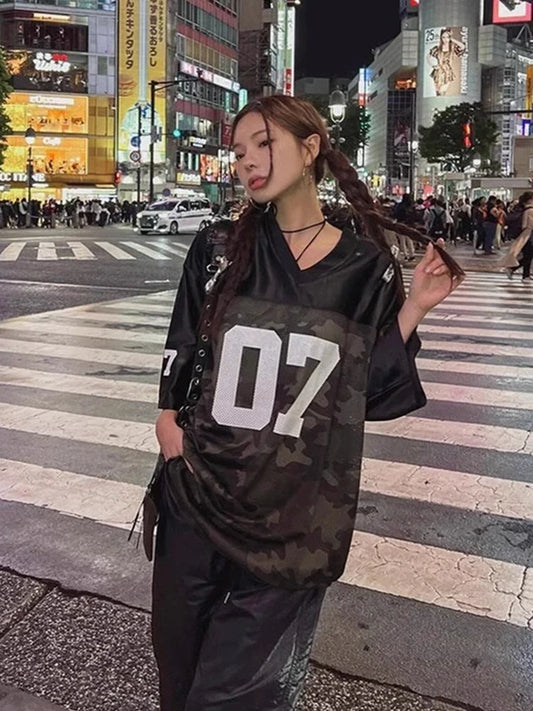 Vintage Loose Fit V-Neck Jersey T-Shirt
