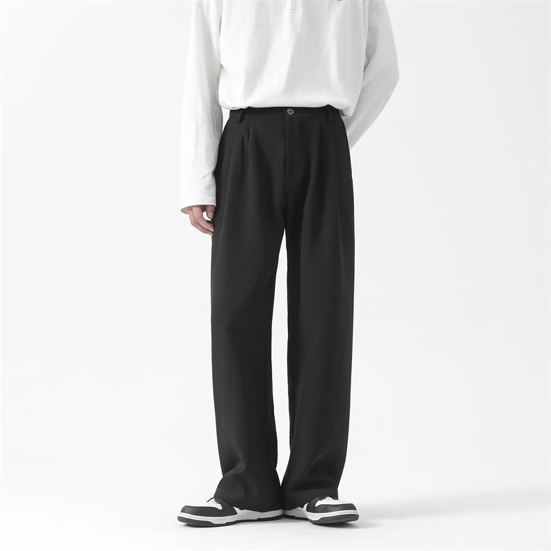 Modern Grey Black Wide Leg Pants