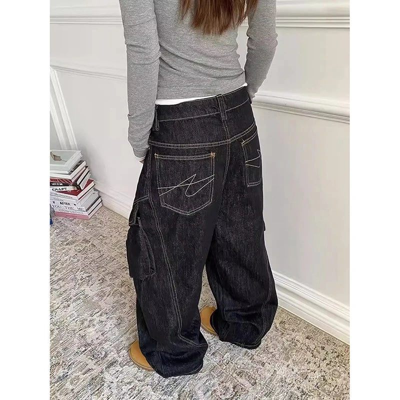 High Rise Loose Wide Leg Jeans