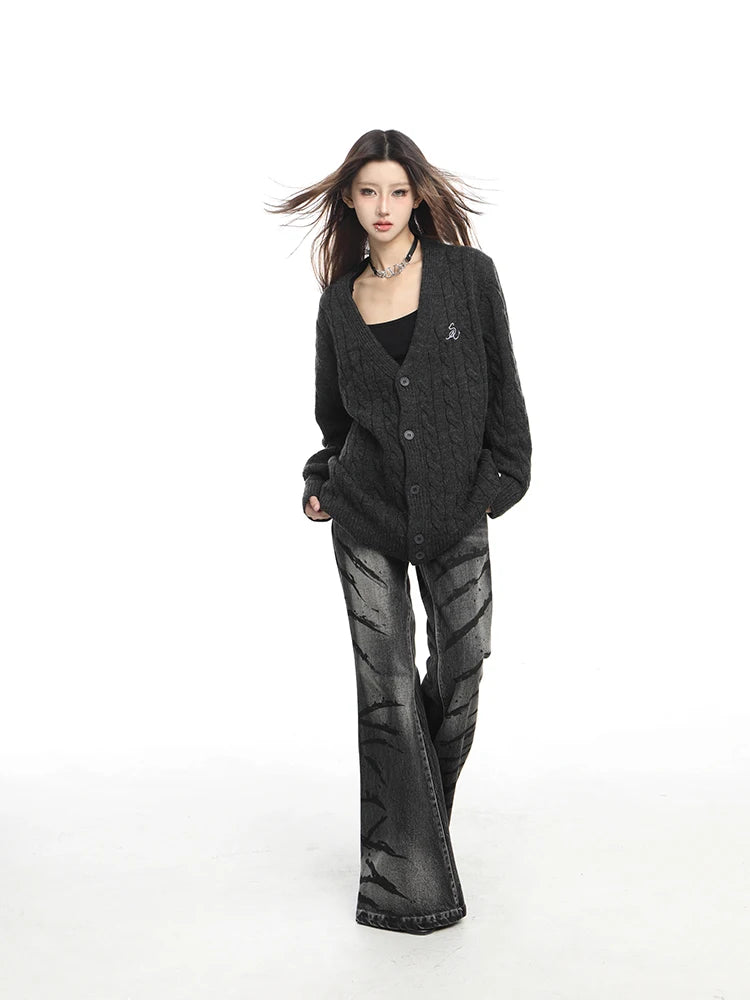 Cozy Knitted V-Neck Cardigan Sweater Coat