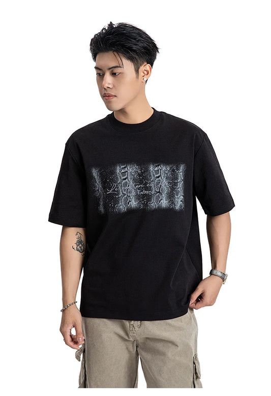 Extreme Cool Snake Print Letter T-Shirt