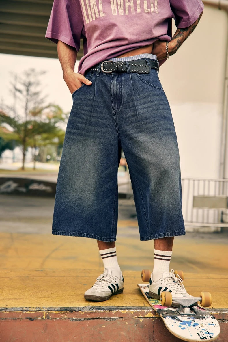 Vintage Washed Denim Shorts