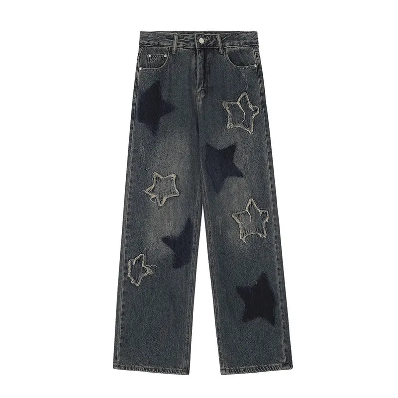 Vintage Star Embroidered Denim Jeans