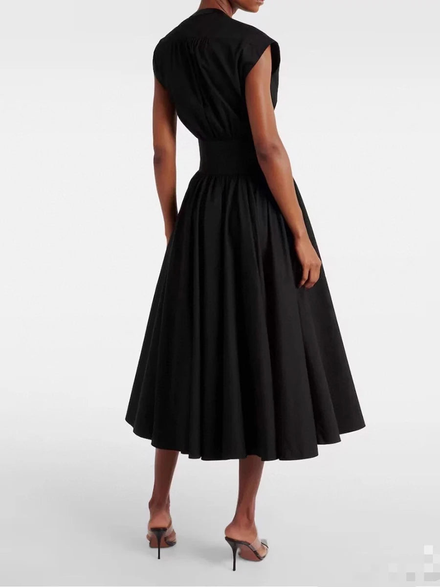 Elegant Lace-Up Slimming Sleeveless Dress