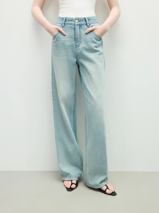 High Waist Distressed Slim Fit Jeans