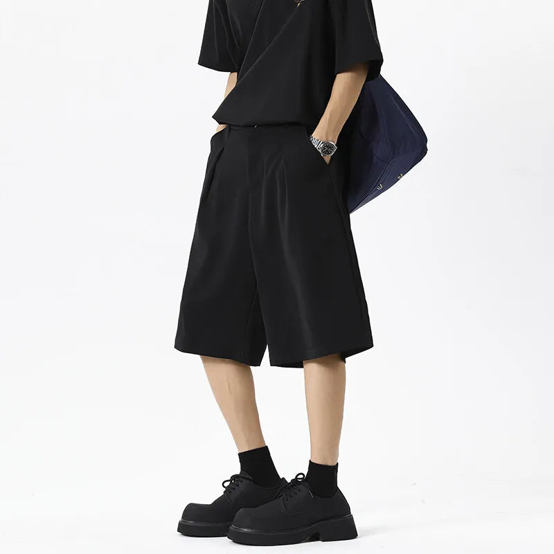 Black Korean Casual Summer Baggy Shorts
