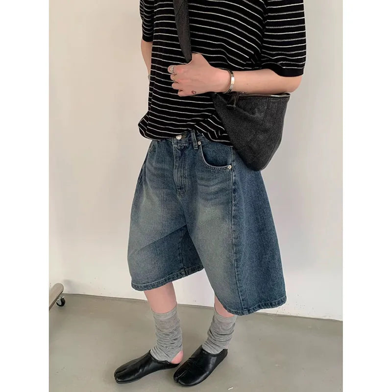 Vintage High Waist Dark Blue shorts