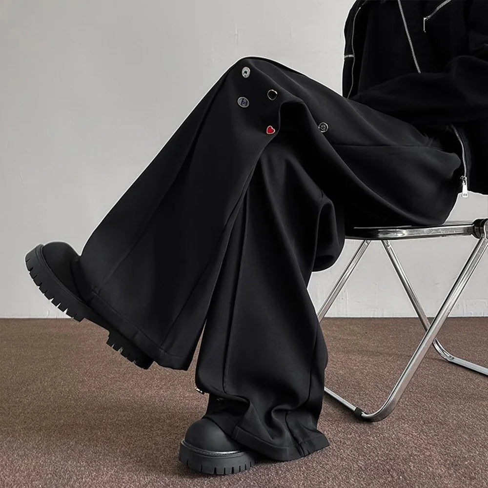 Youthful Wide Leg Button Trousers Pants