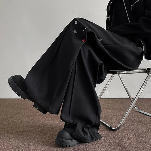 Youthful Wide Leg Button Trousers Pants