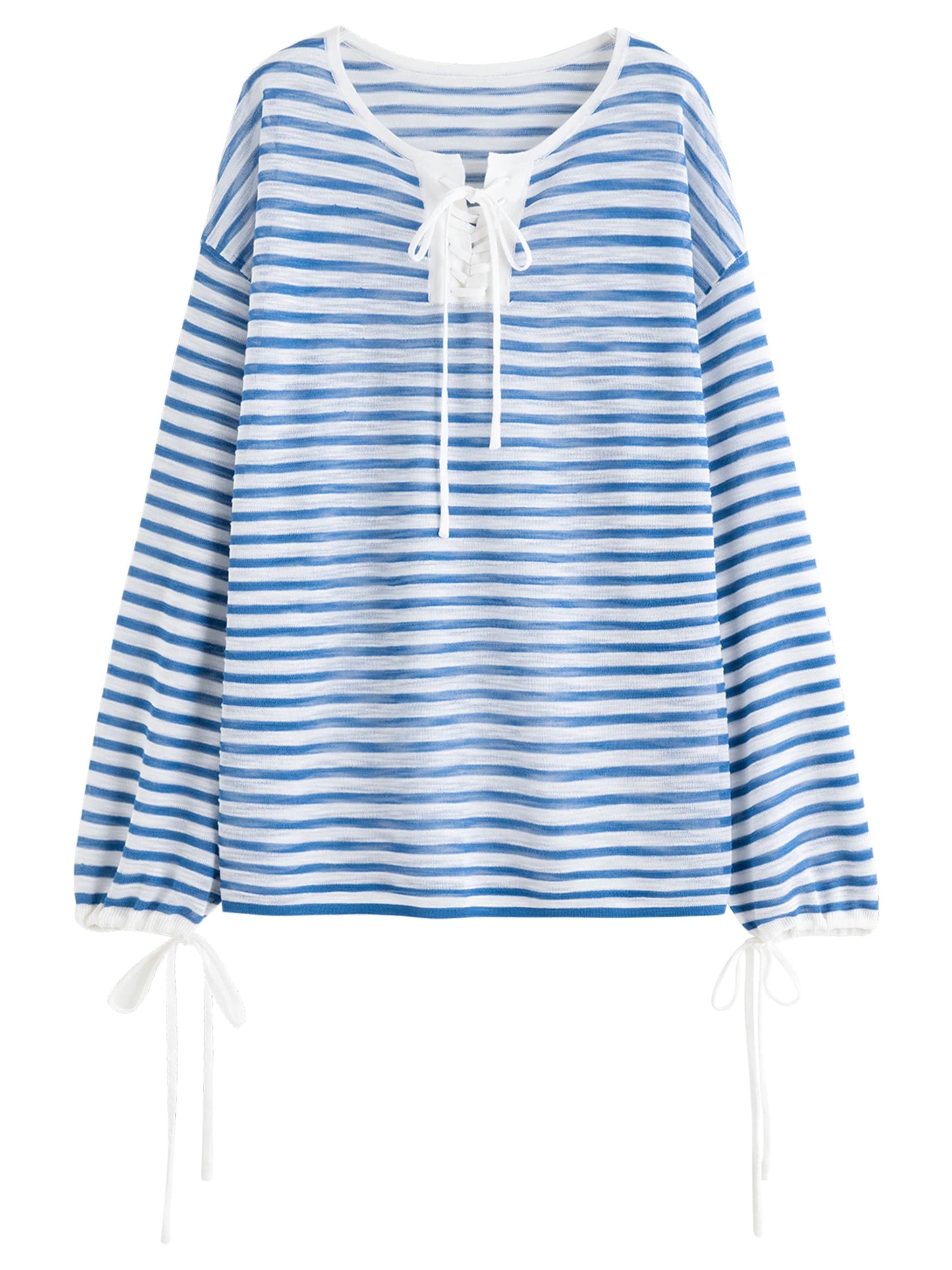 Elegant French Holiday Striped Long-Sleeved T-Shirt