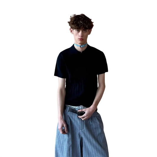 Minimalist Knitted Short Sleeve T-Shirt