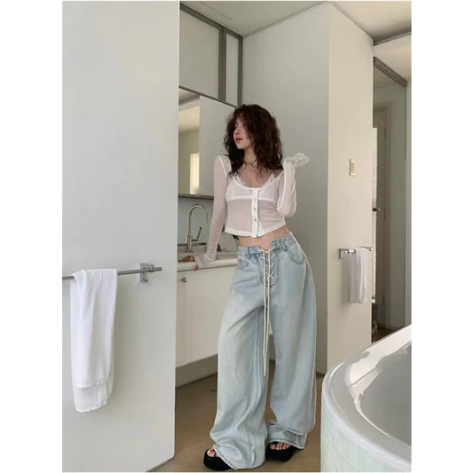 Vintage American High Waist Wide Jeans