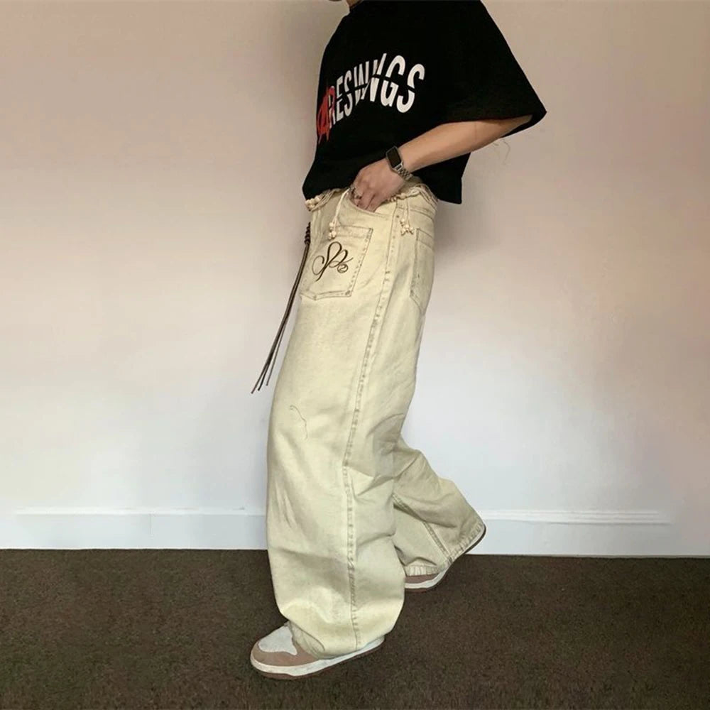Retro American Loose Straight Jeans