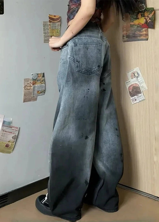 Retro High Waist Black Denim Jeans