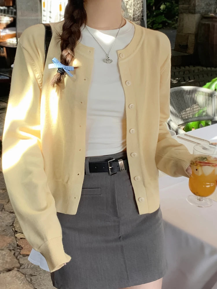 Elegant Button Down Knit Cardigan Sweater