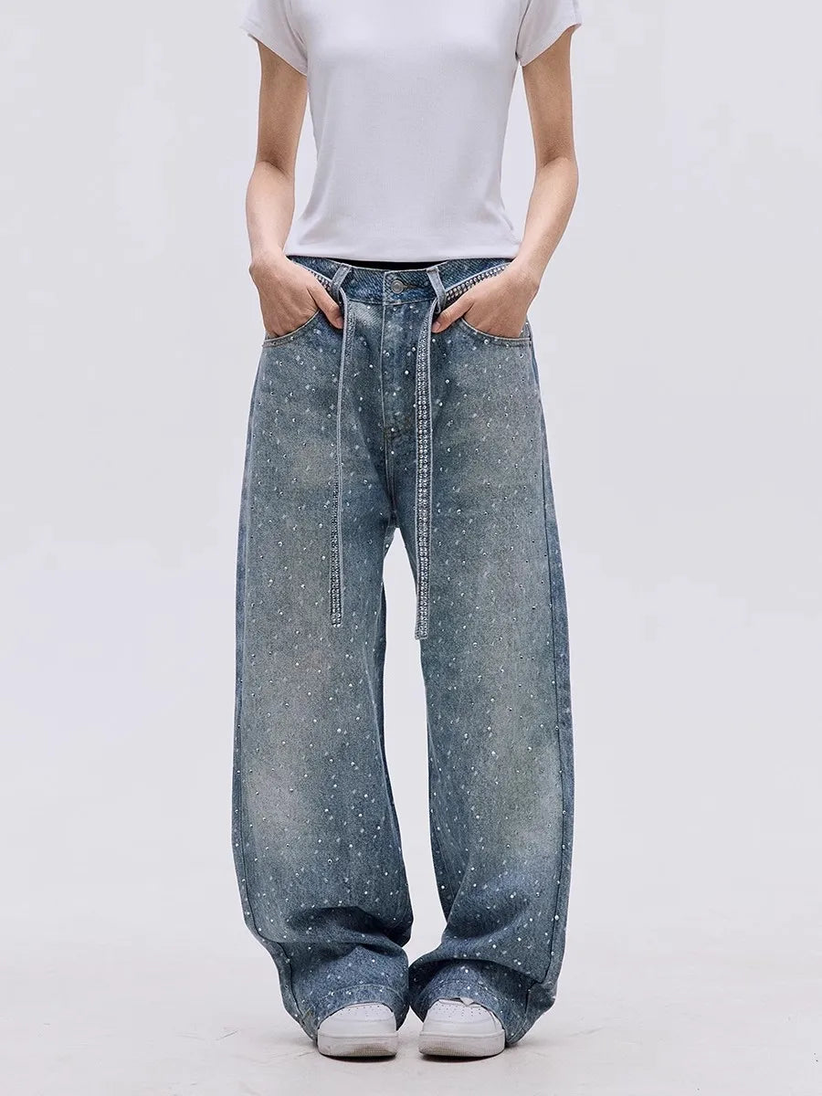 Shining Rhinestones Luxury High Waist Jeans