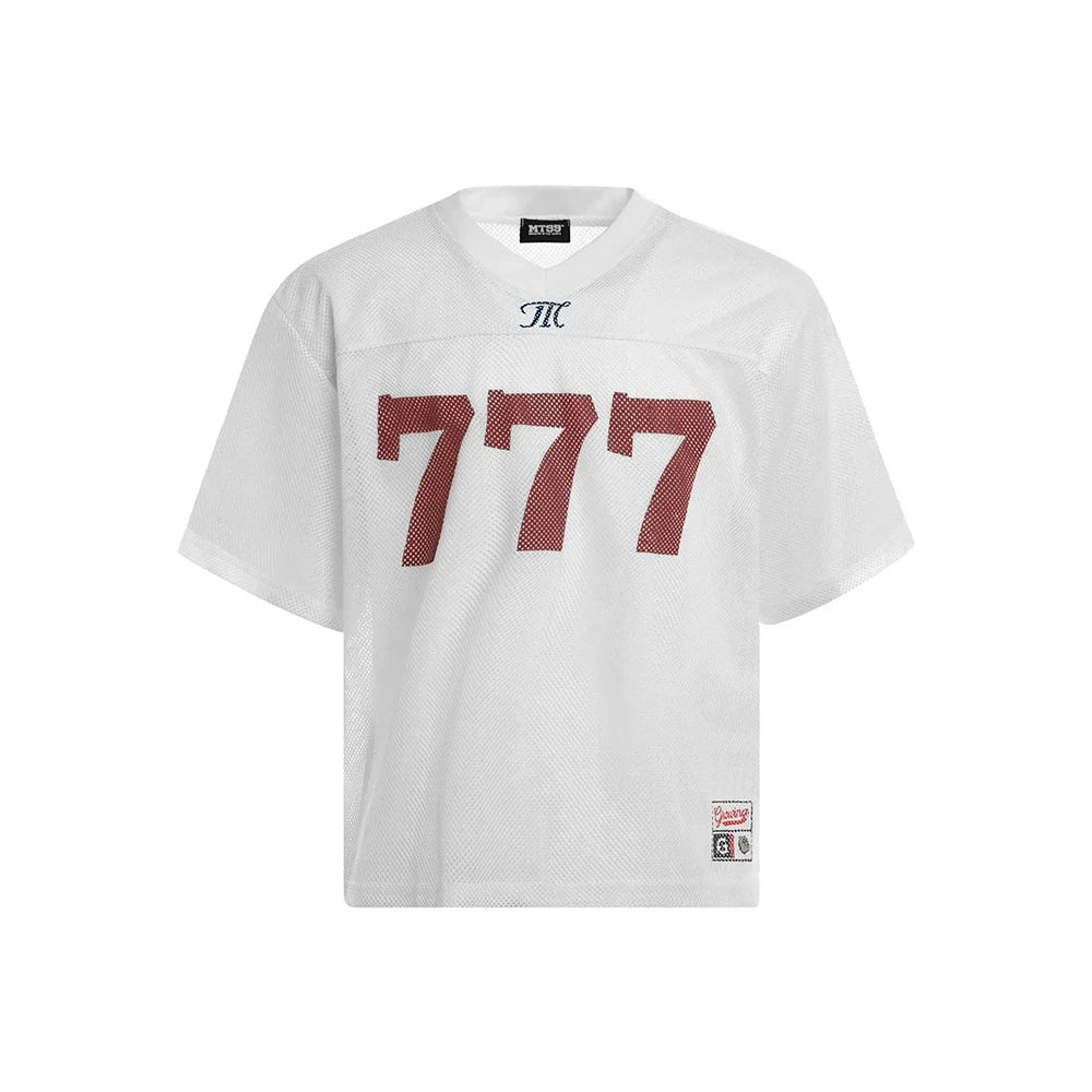 Breathable Mesh Hollow Short-Sleeved Retro T-Shirt