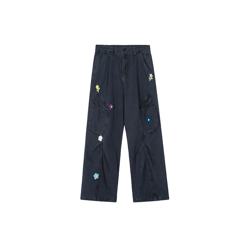 Vintage Multi-Pocket Overalls Jeans