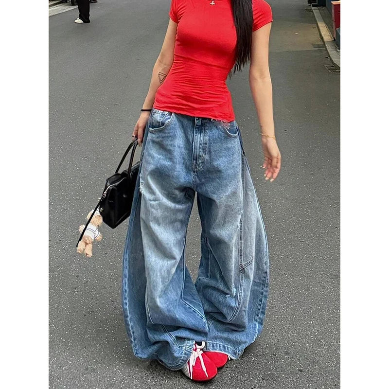 Vintage Oversize Y2K Blue Denim Jeans