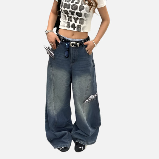 Light Blue Oversize Y2K Wide Jeans
