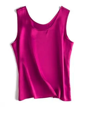 Luxurious Silk Chic O-Neck Tank T-Shirt