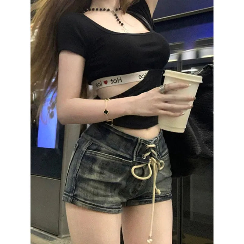 Boho Style Vintage Denim Short