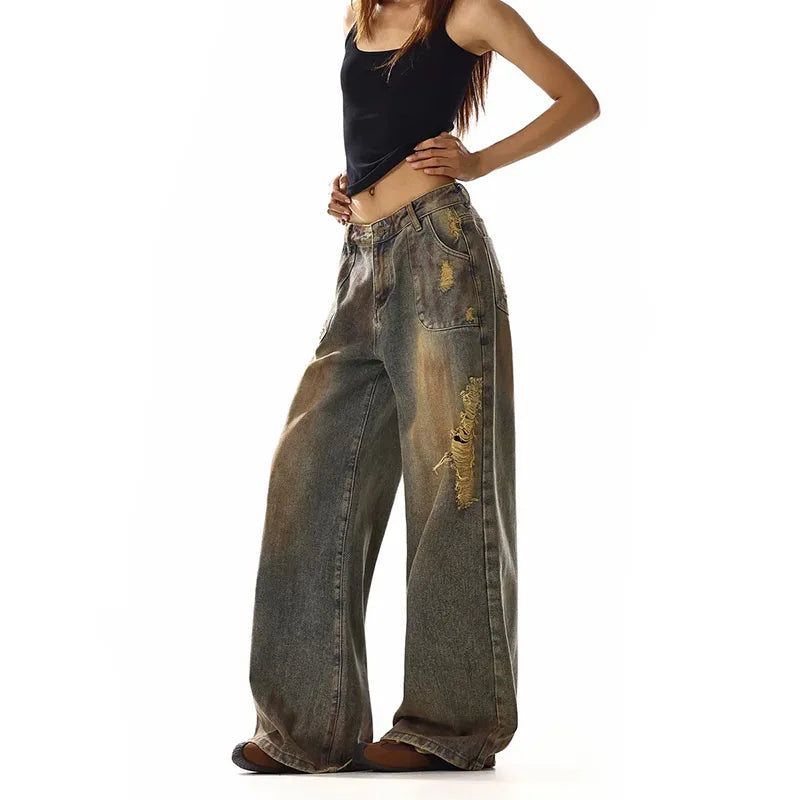 Vintage High Waist Blue Baggy Jeans
