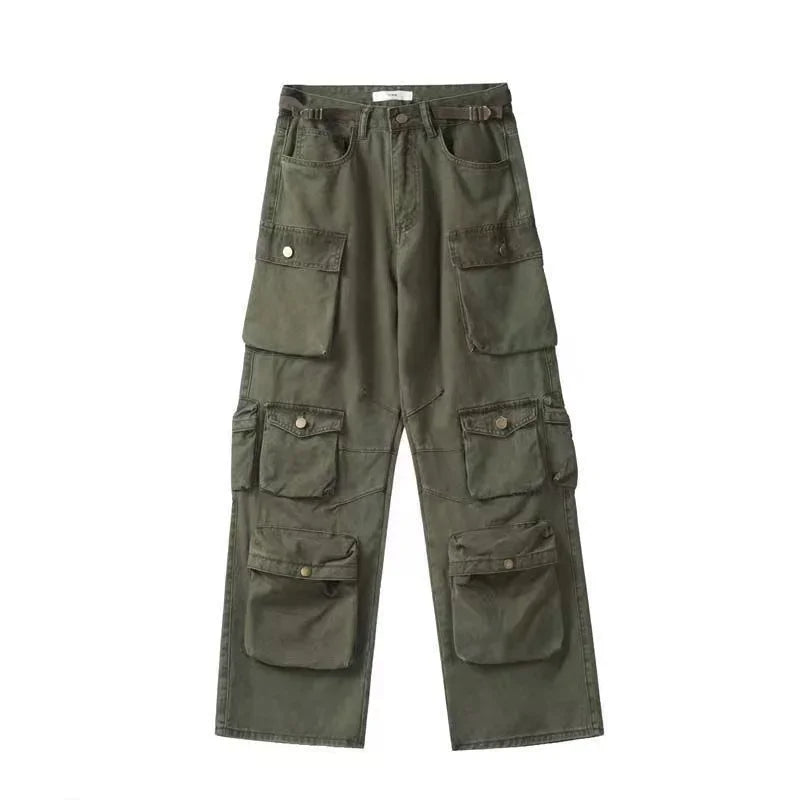 Retro Camouflage Wide Leg Casual Pants
