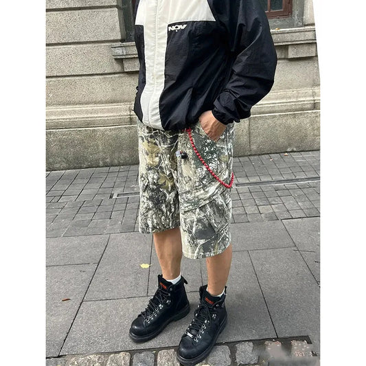 Vintage Baggy Gothic Embroidered Denim Shorts