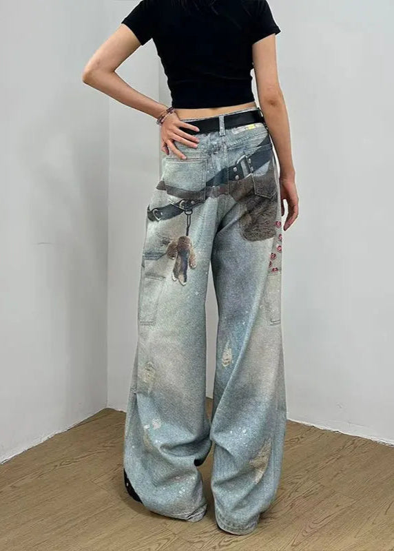 Vintage Washed Loose High Waist Jeans