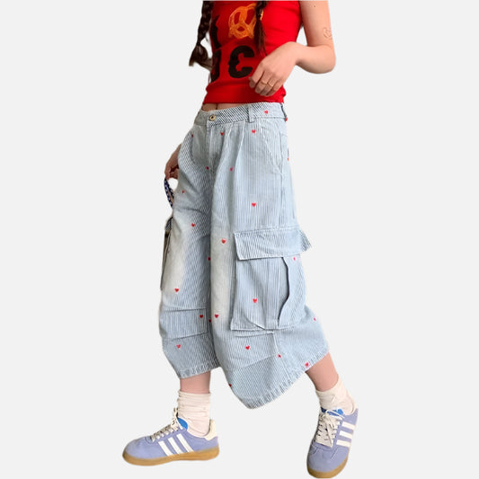 Light Blue Oversize Cargo Jorts