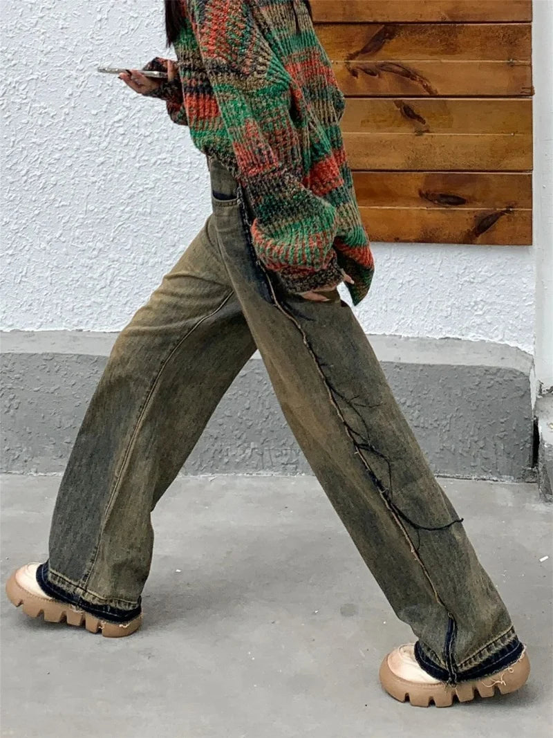Rugged Vintage Straight Leg High Jeans