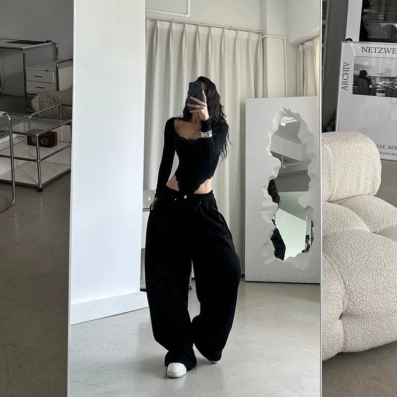 Classic Striped Wide Leg Sweatpants