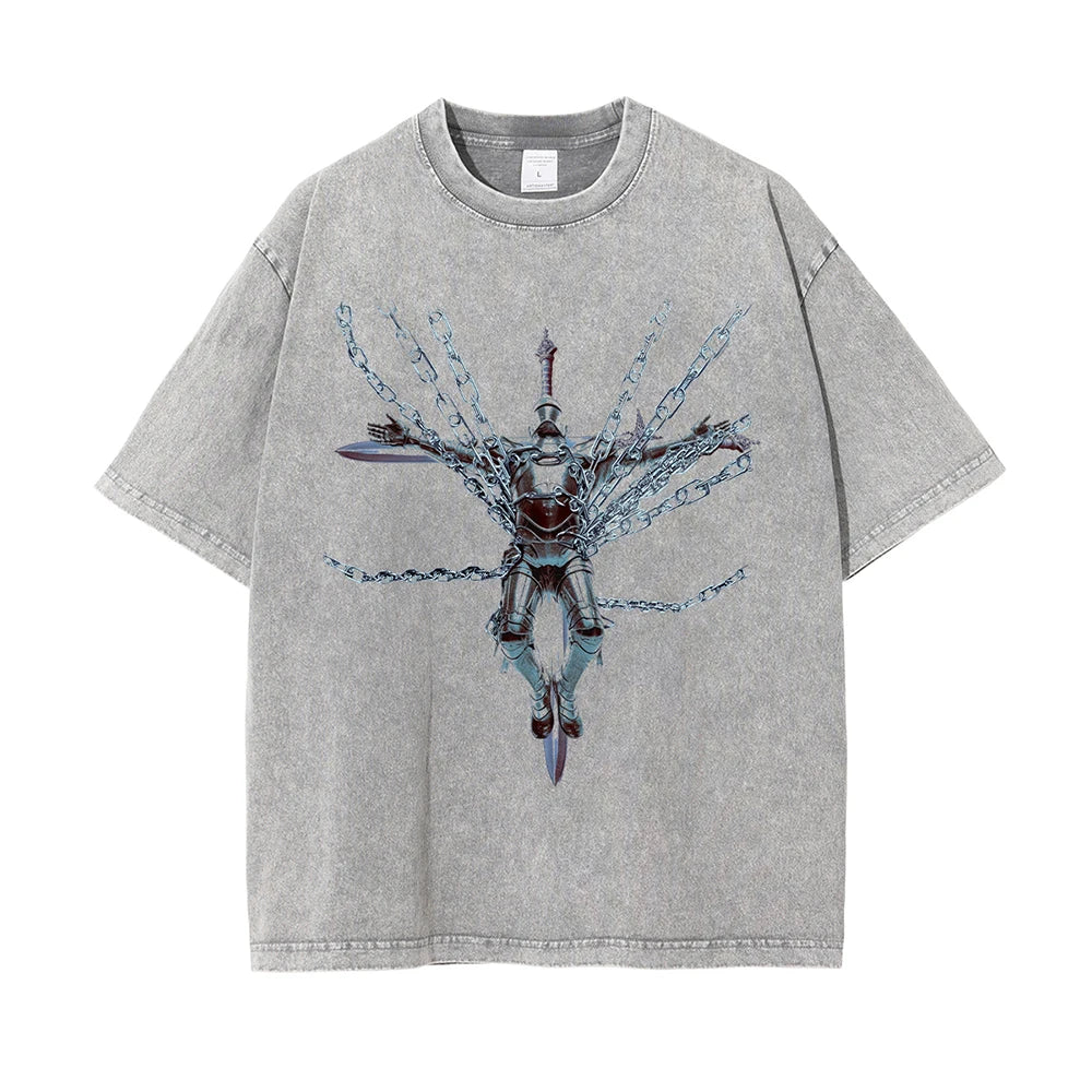 Retro Vintage Washed Oversized Goth T-Shirt