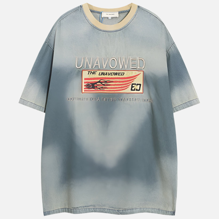 Vintage Loose Fit Graphic Denim T-Shirt
