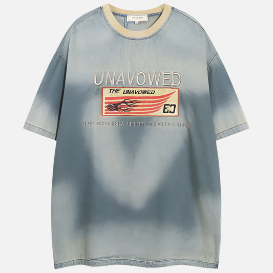 Vintage Loose Fit Graphic Denim T-Shirt