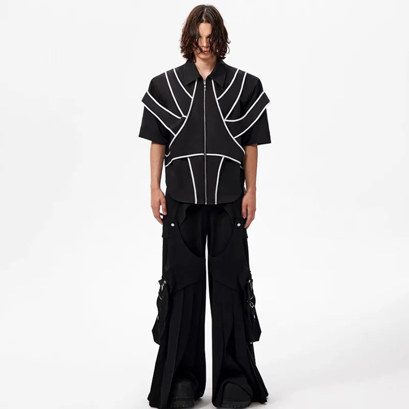 Stripe Patchwork High Street Shoulder Shirt