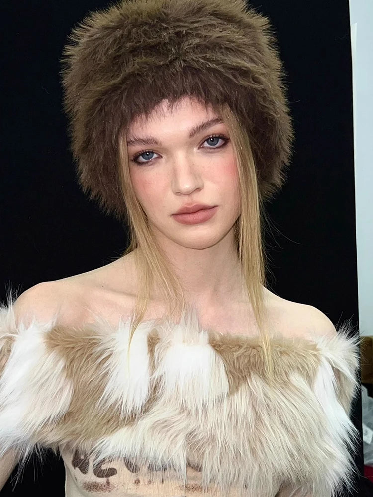 Chic Winter Fur Collar Knitwear