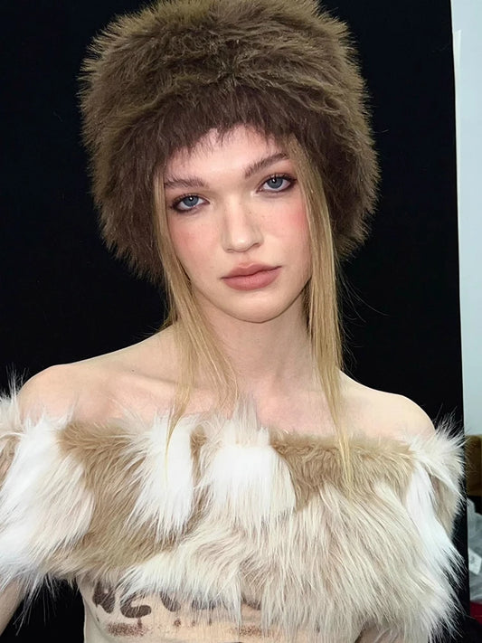 Chic Winter Fur Collar Knitwear
