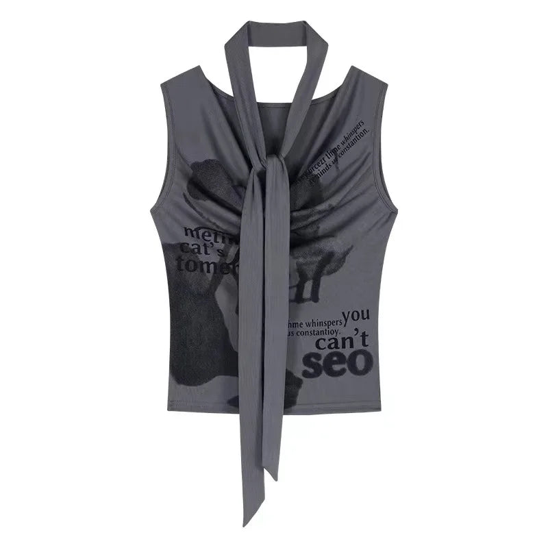Sexy American Printed Vest Korean